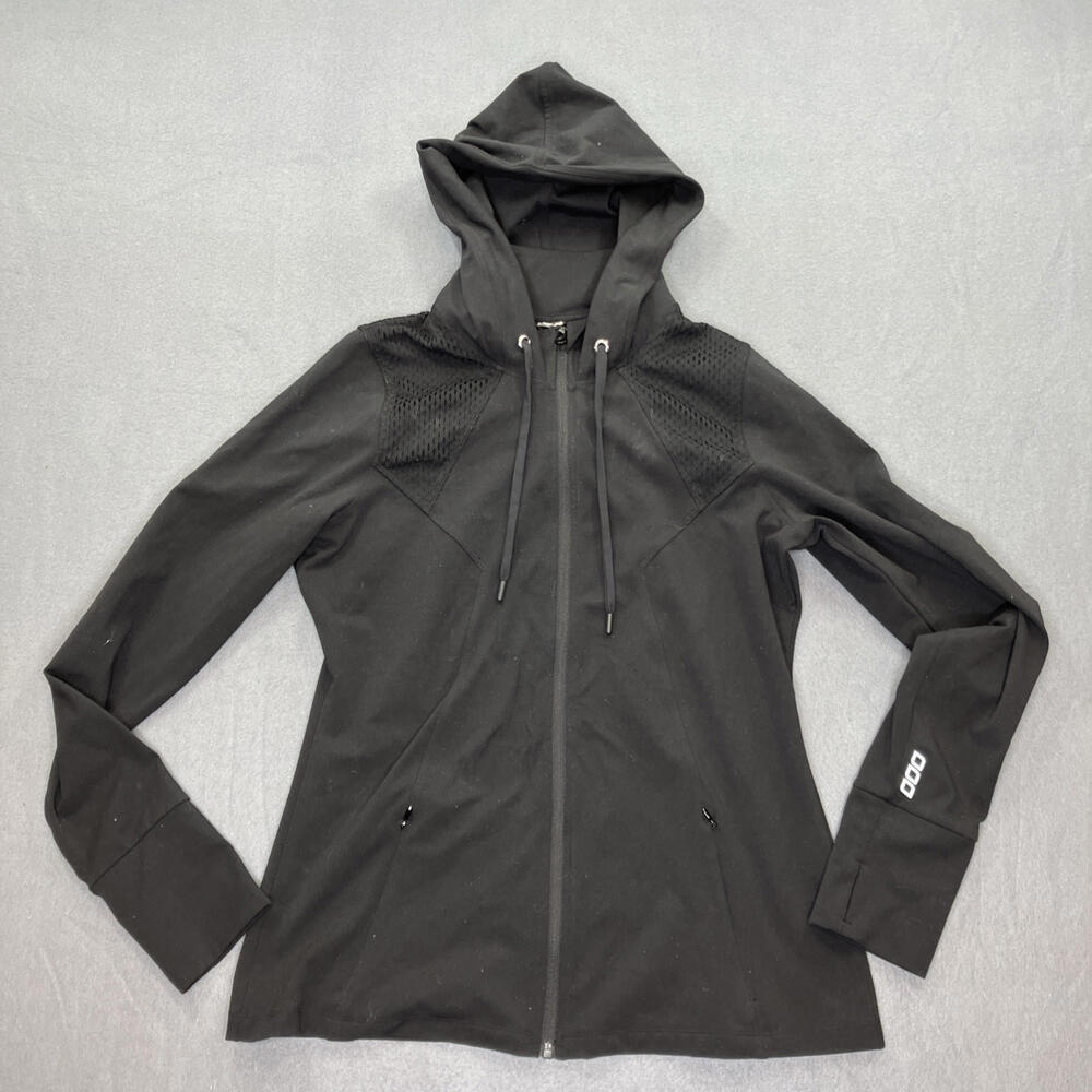 Lorna Jane Black Full Zip Hoodie Sweatshirt Medium